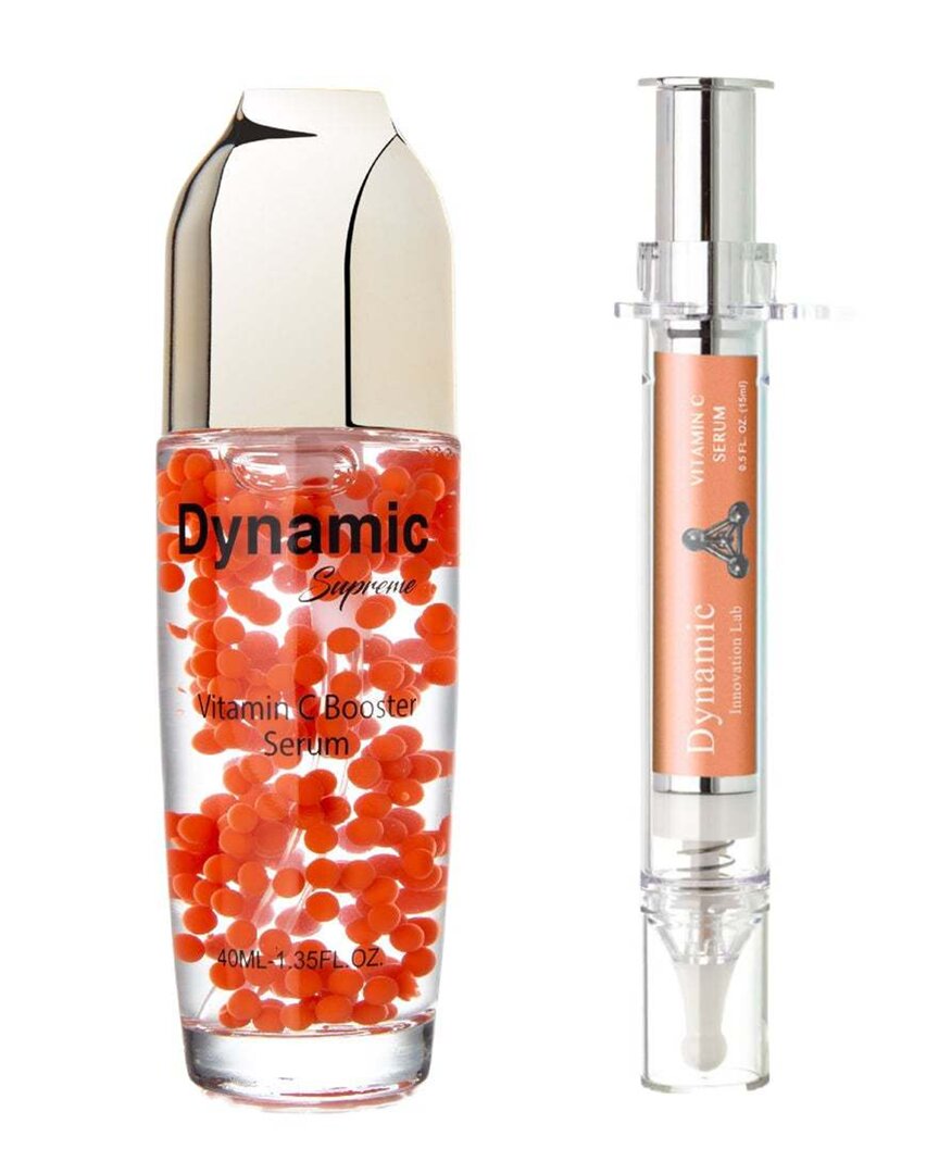 dynamic innovation labs 1.85oz vitamin c booster serum treatment (syringe)  & prestige formula vitamin c booster serum (pearl)