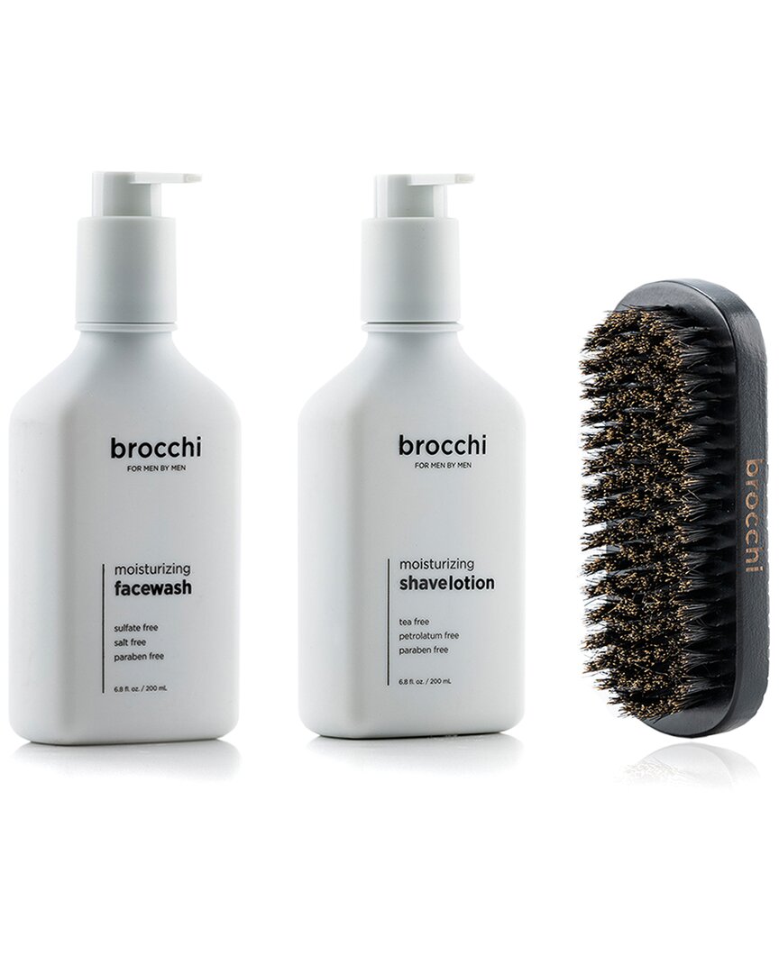 Sebastian Brocchi Brocchi Boar Bristle Beard Brush & Moisturizing Face Wash & Shave Lotion Bundle