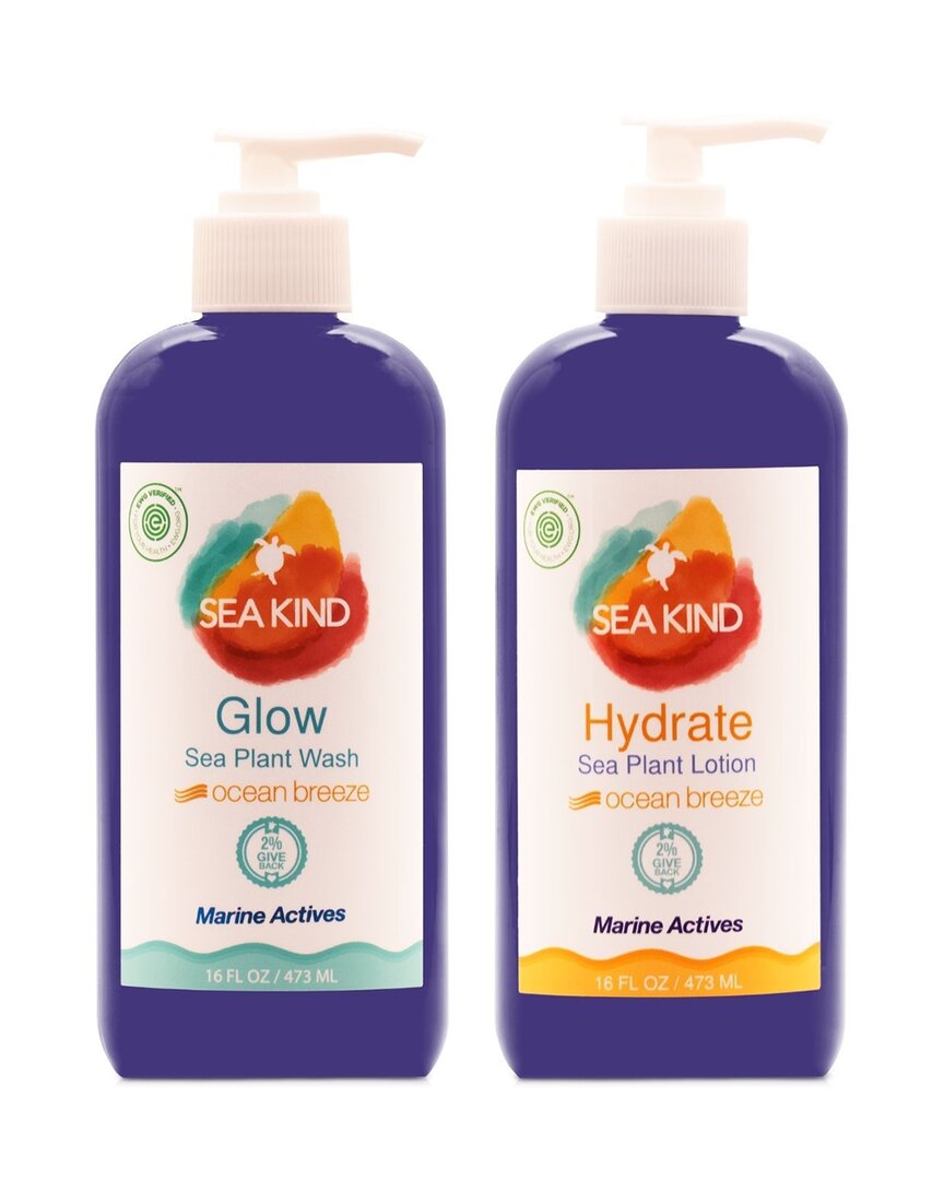 Sea Kind 16oz Glow & Hydrate | Body Lotion Wash & Body Lotion Set