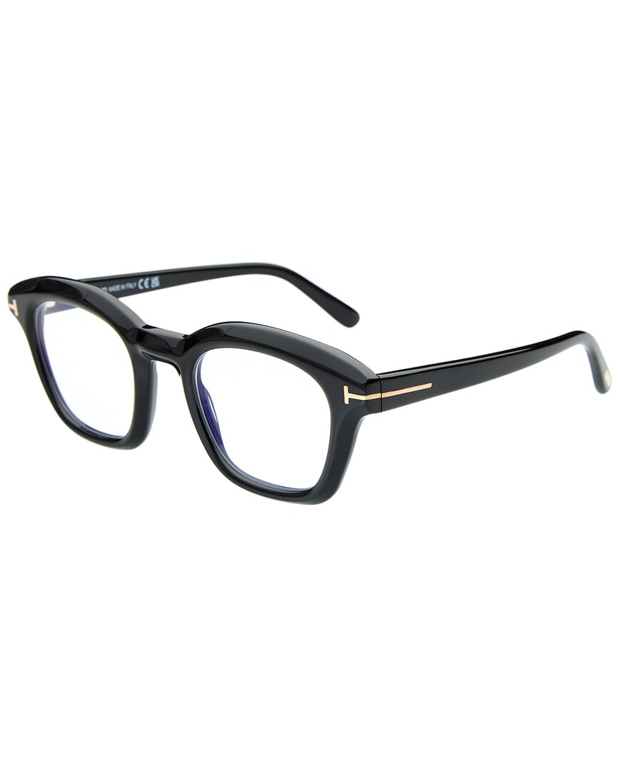 Tom Ford Unisex Ft5961-b Blue Block 49mm Optical Frames In Black