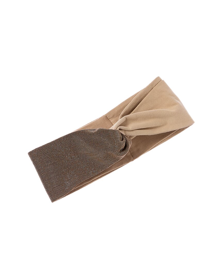 Brunello Cucinelli Monili Bead Headband In Brown