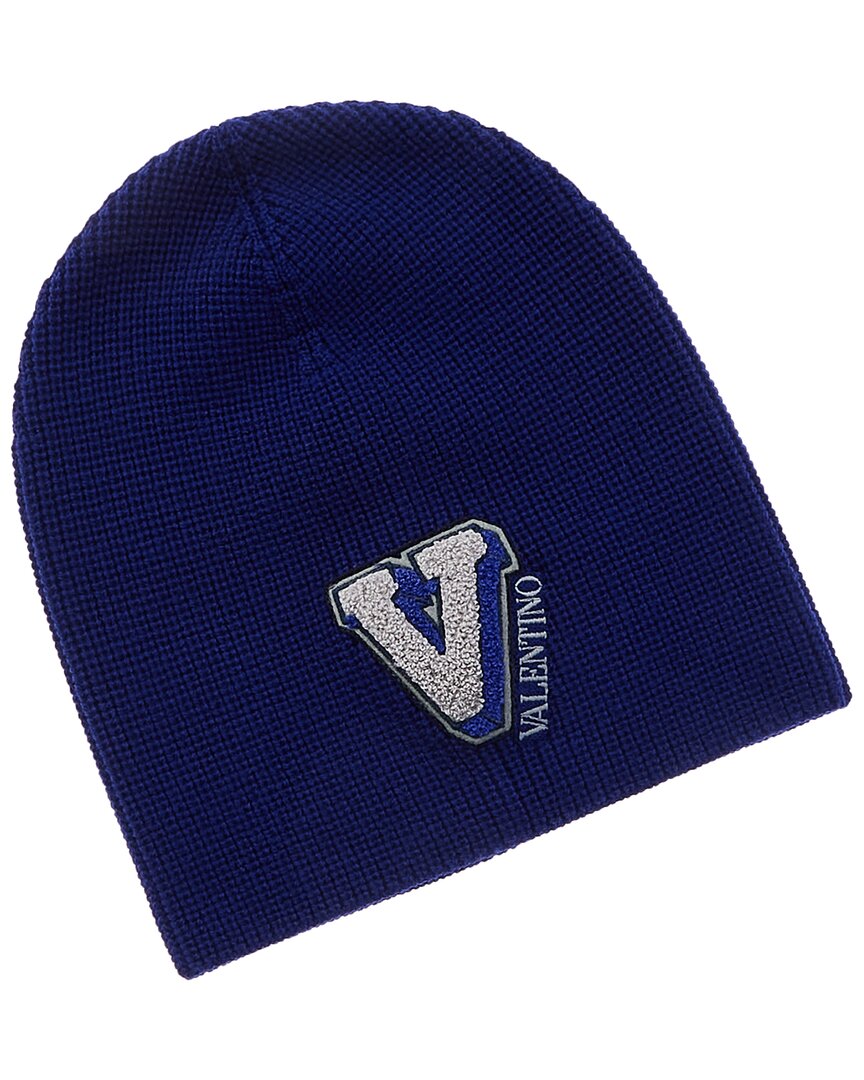 Valentino Wool Beanie In Blue