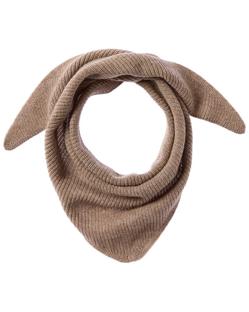 Phenix Rib Knit Cashmere Neckerchief In Grey