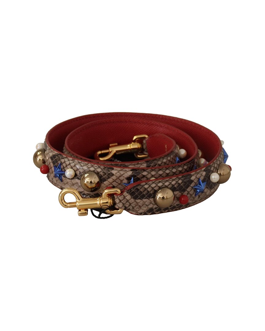 Dolce & Gabbana Python Shoulder Bag Strap In Brown