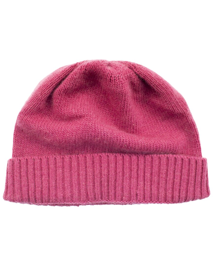 Portolano Ribbed Folded Cuff Wool & Cashmere-blend Hat In Pink