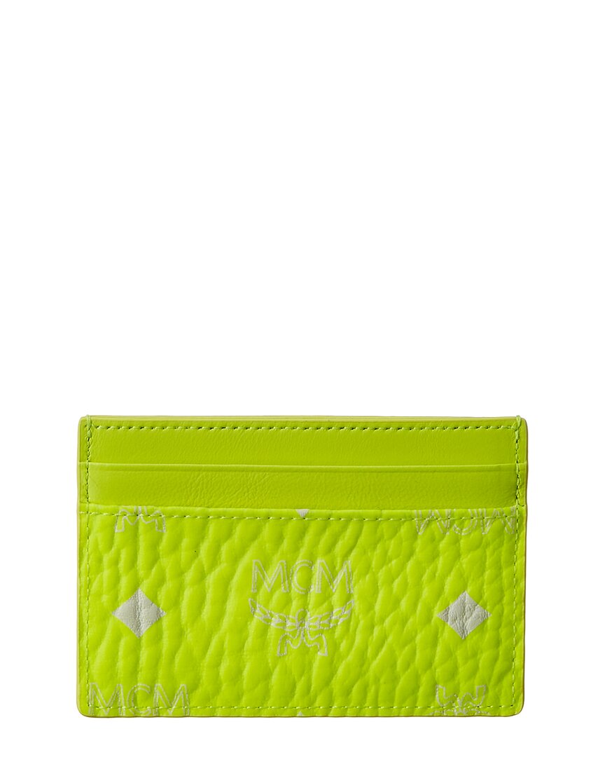 Mcm Neon Coated Canvas Wallet In Yellow
