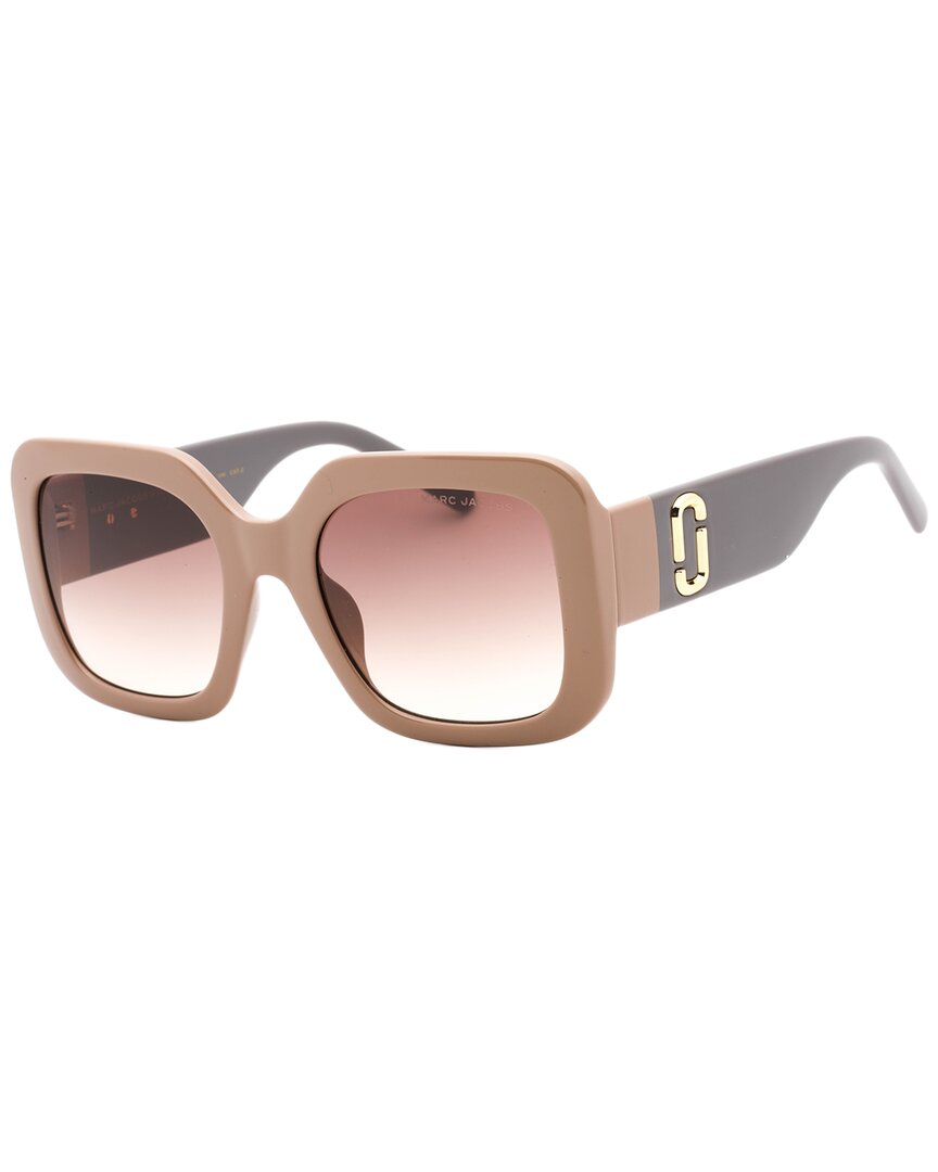 Marc Jacobs 53mm Gradient Polarized Square Sunglasses In Pink