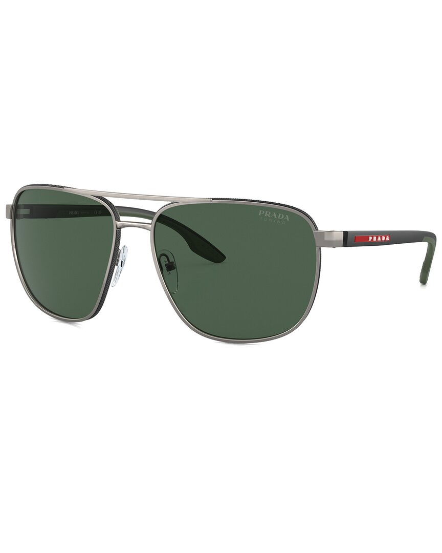 Prada Logo-print Sunglasses In Silver