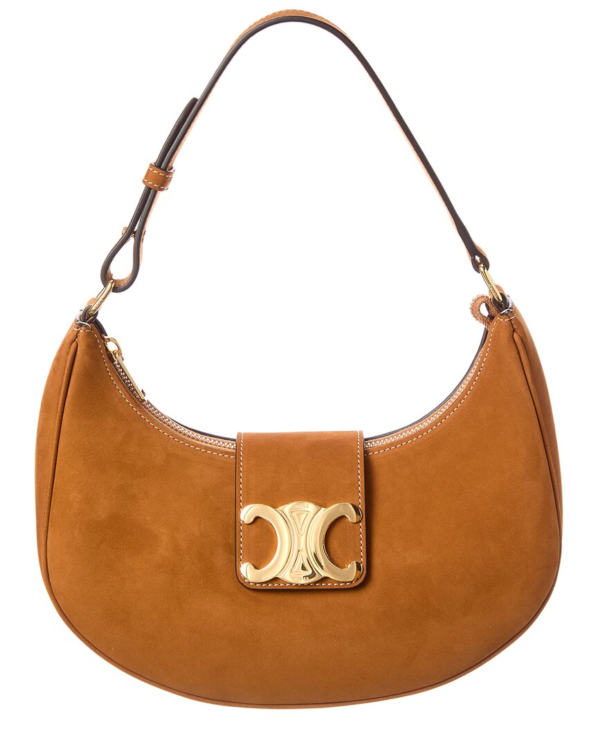Celine Logo Leather Hobo Bag