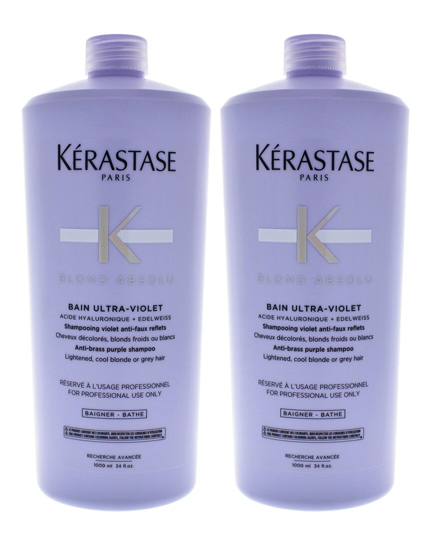 Kerastase Kérastase Unisex 33.8oz Blonde Absolu Bain Ultra Violet Shampoo Pack Of 2 In White