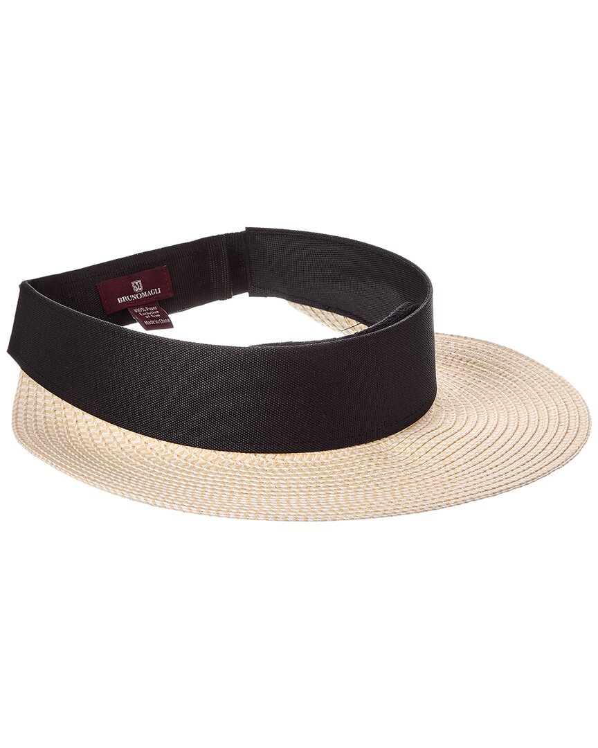 Bruno Magli Adjustable Straw Visor In Red