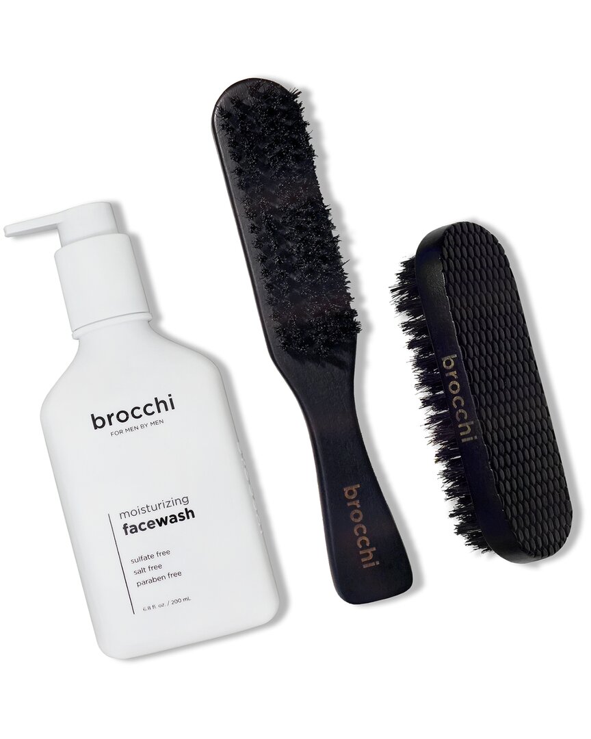 Sebastian Brocchi Brocchi 2 Boar Bristle Grooming Brush Set & Moisturizing Face Wash Bundle