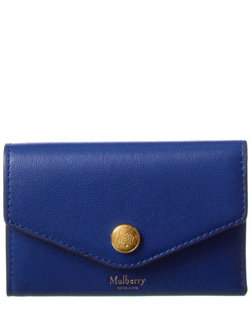Mulberry Classic Micro Leather Card Case In Blue