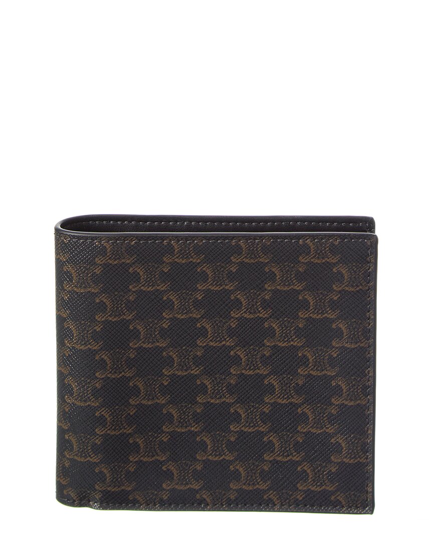 Celine Triomphe Canvas Bifold Wallet In Black