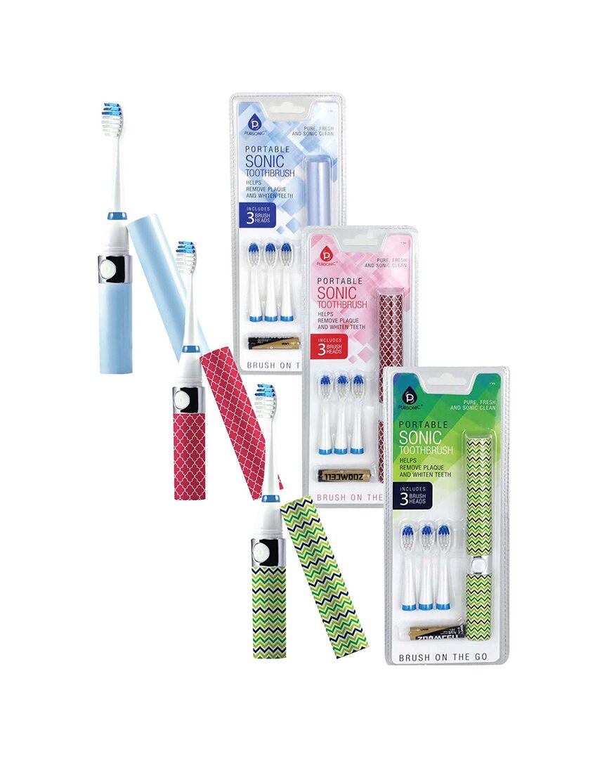 Pursonic Portable Sonic Toothbrush Family Bundle
