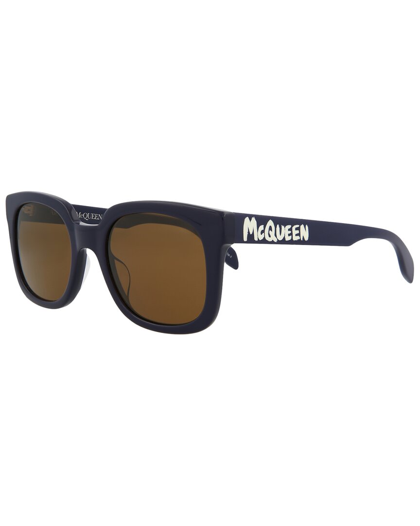 Alexander Mcqueen Men's Am0348s 53mm Sunglasses In Blue