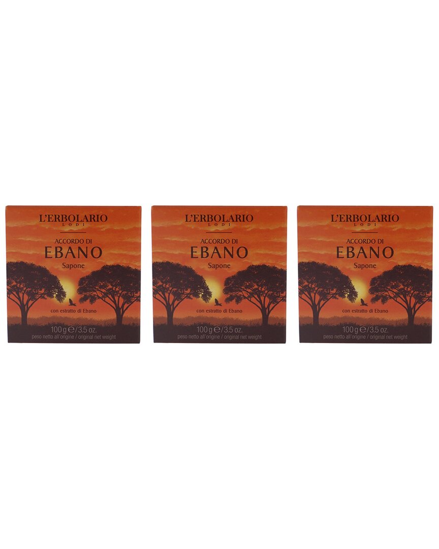 L'erbolario 3.5oz Notes Of Ebony Soap - Pack Of 3