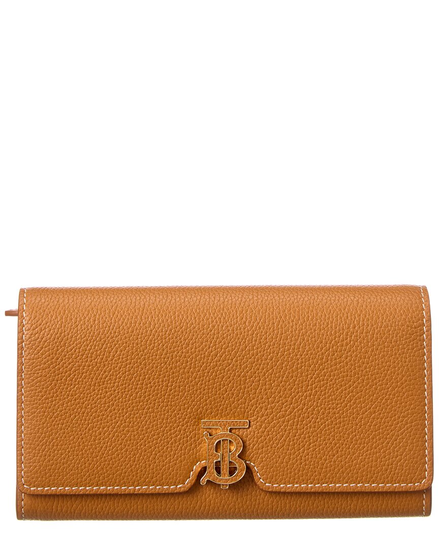 Shop Burberry Monogram Motif Leather Continental Wallet In Brown