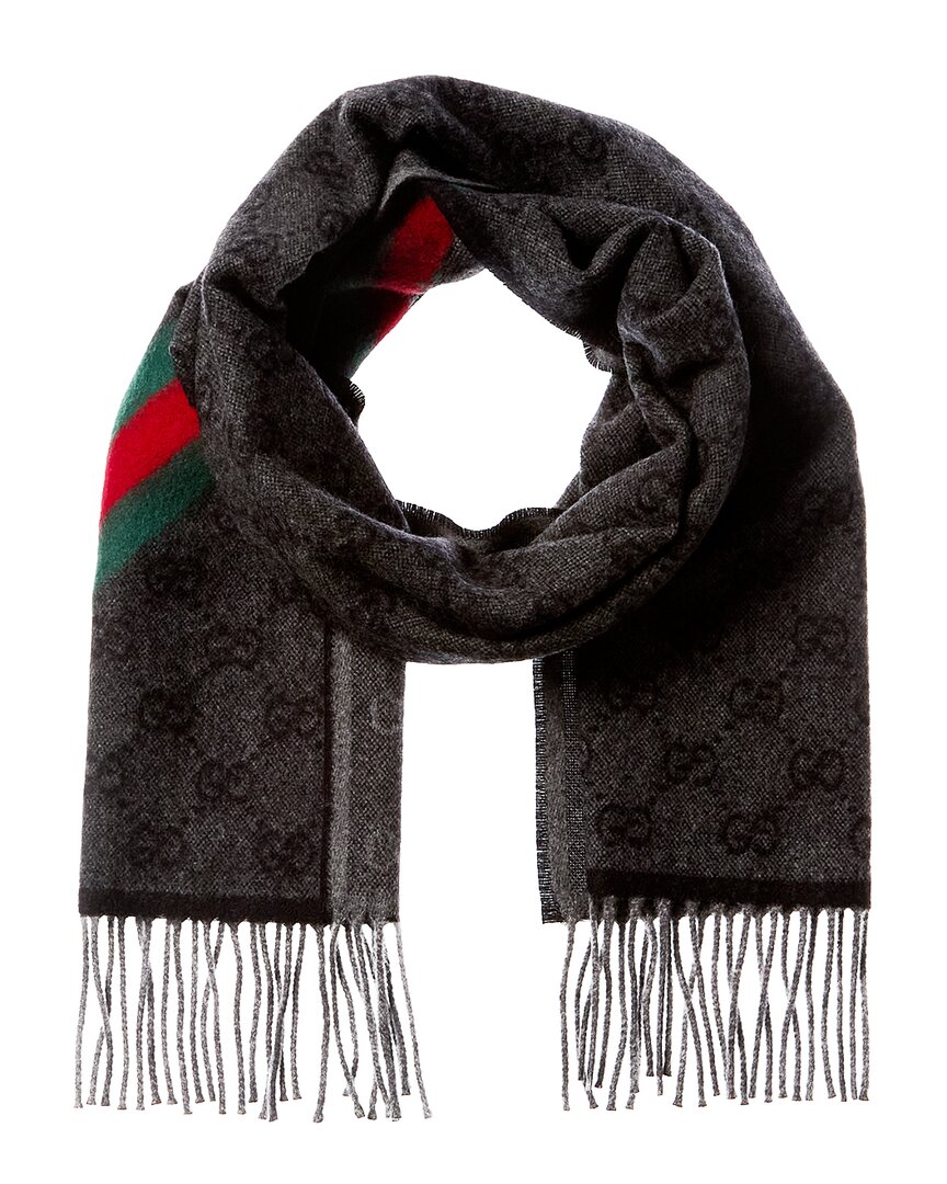 Gucci Gg Web Nikky Wool Scarf Women's Black | eBay