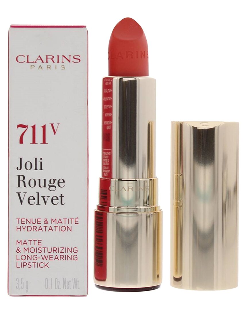 Clarins 0.1oz 711v Papaya  Joli Rouge Velvet Matte & Moisturizing Lipstick In White