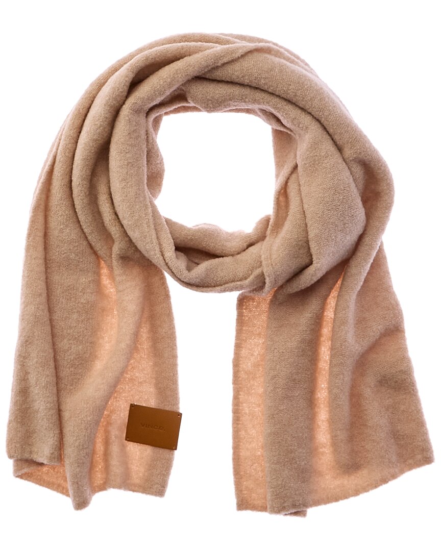 Vince Boucle Reverse Jersey Knit Oversized Wool-blend Scarf In Neutral