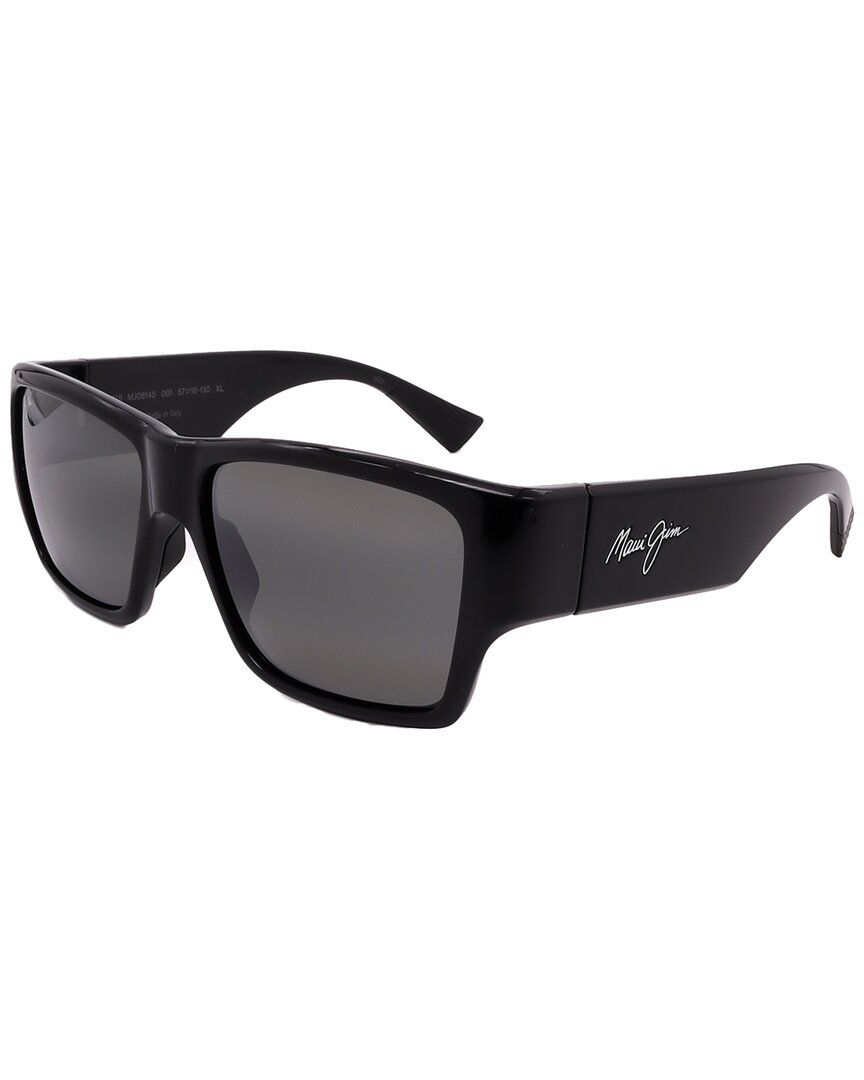 Maui Jim Unisex 614 57mm Polarized Sunglasses In Black