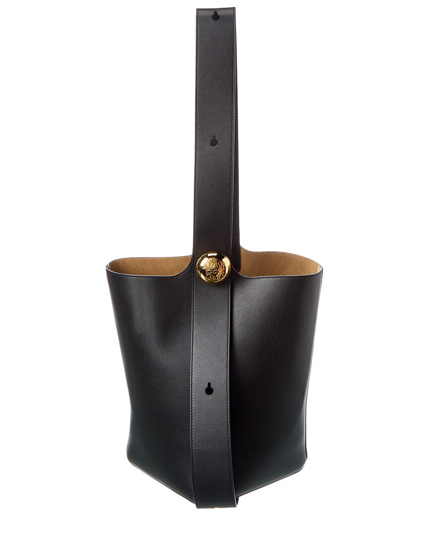 Loewe Pebble Medium Leather Bucket Bag Women's Black | eBay