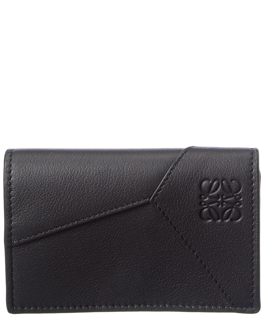 Loewe Puzzle Leather Business Card Holder In Black