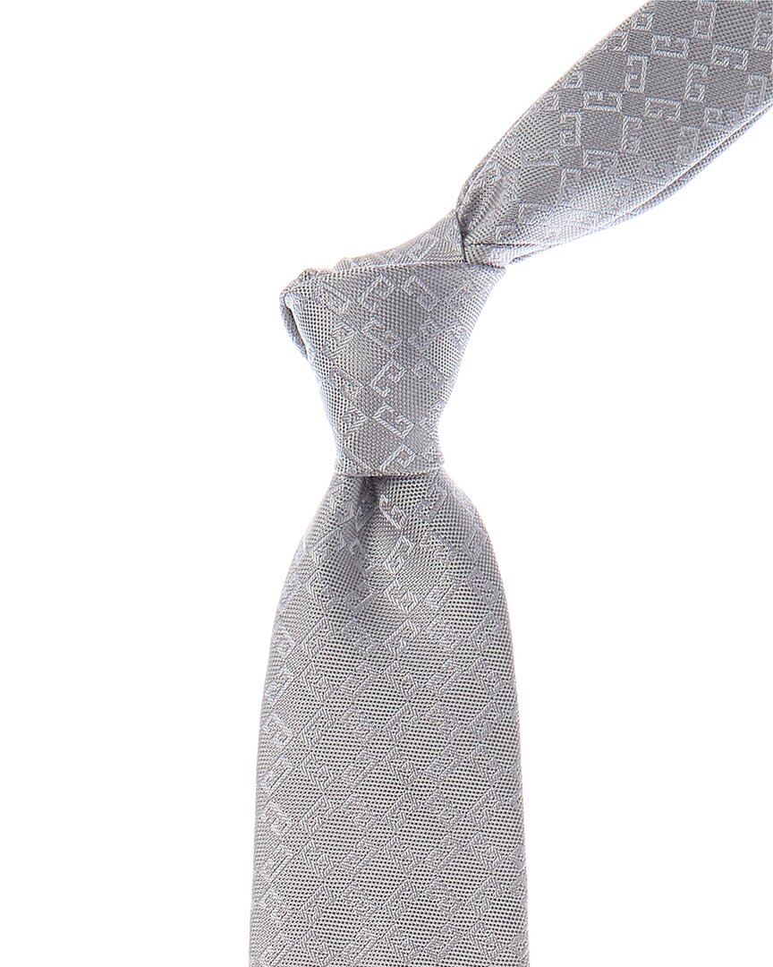 Givenchy Monogram 1972 Silk Tie In Grey