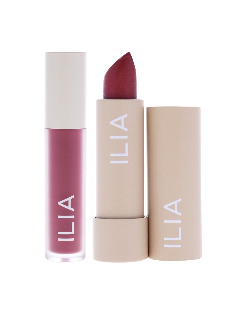 Ilia Beauty Balmy Gloss Tinted Lip Oil - Linger & Color Block High Impact  Lipstick - Rosewood Kit