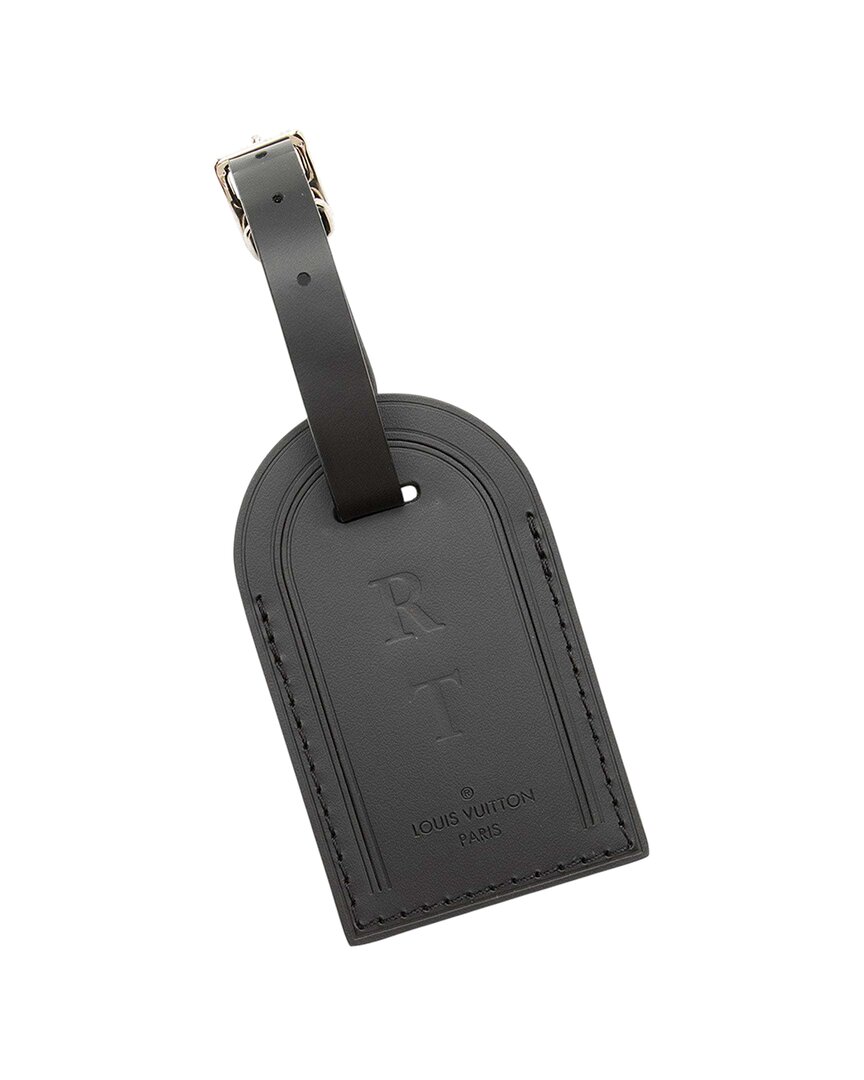 LOUIS VUITTON Pre-owned Black Leather Luggage Tag (authentic Pre-loved)
