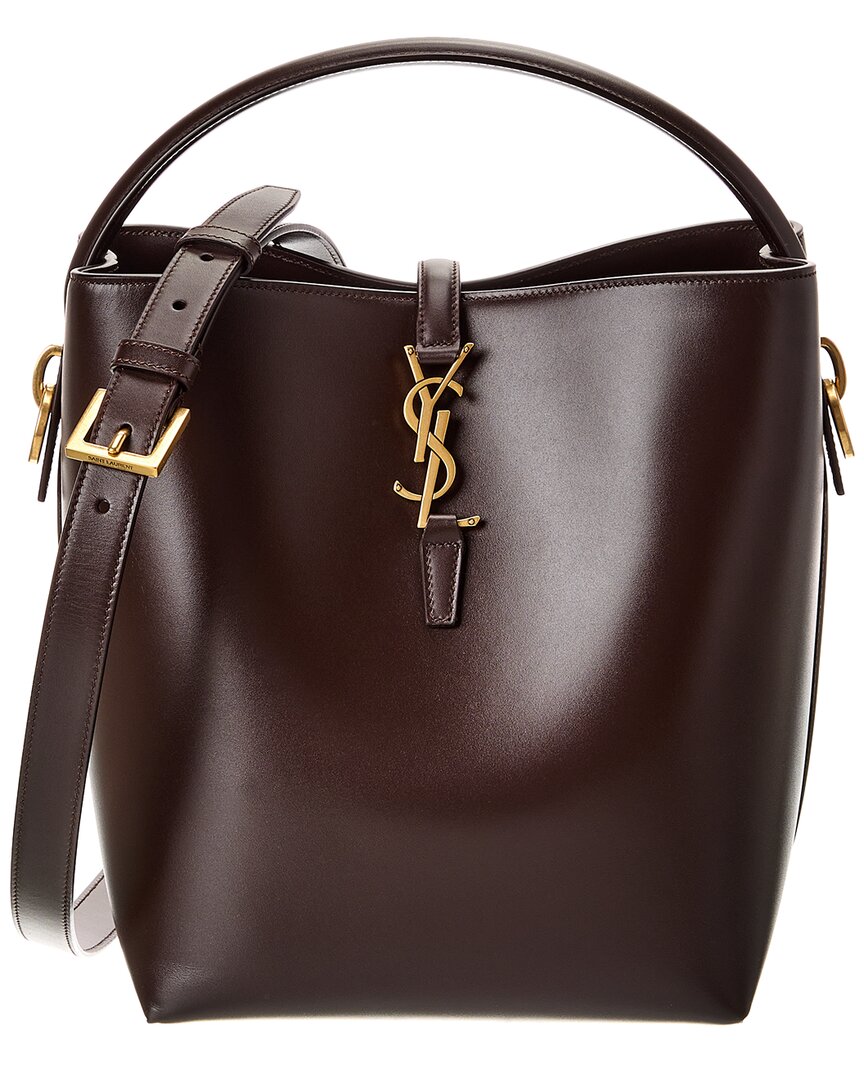 Saint Laurent Le 37 Leather Bucket Bag In Brown