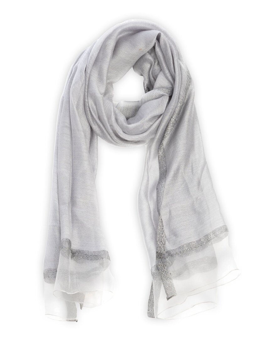Saachi Shimmer & Shine Silk-blend Scarf In Gray