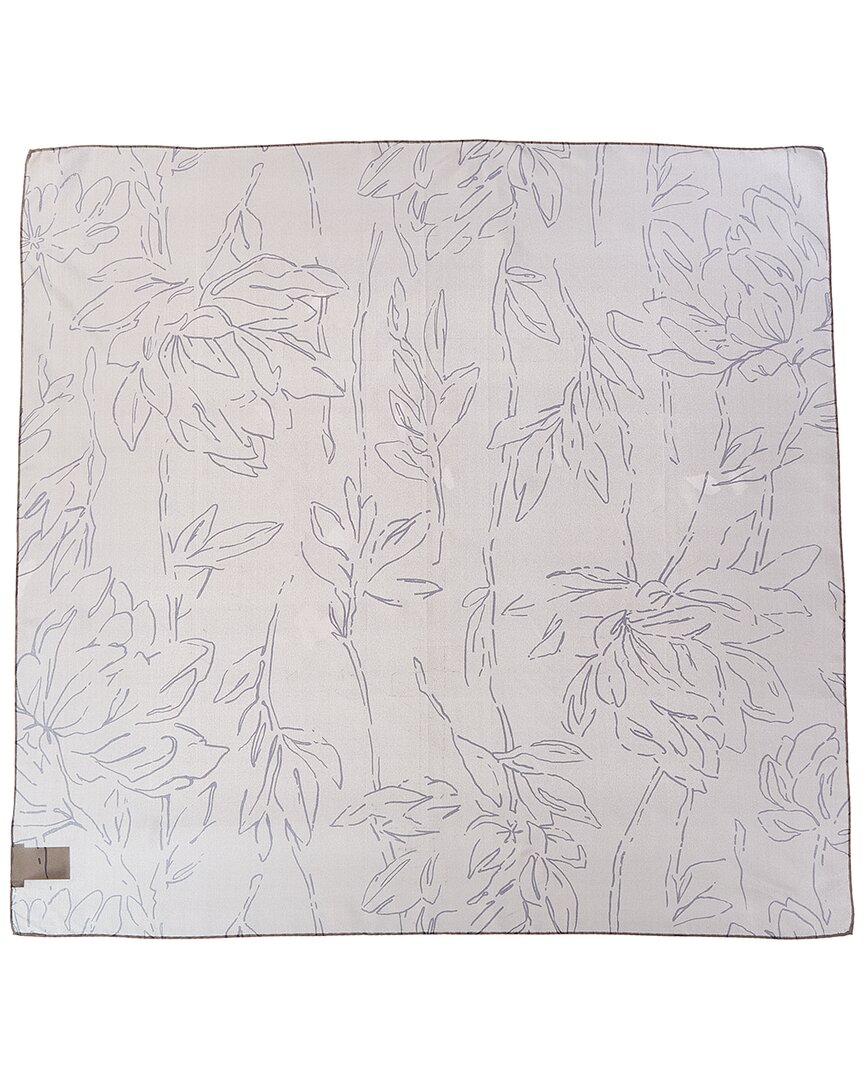 Brunello Cucinelli Magnolia Print Silk Scarf