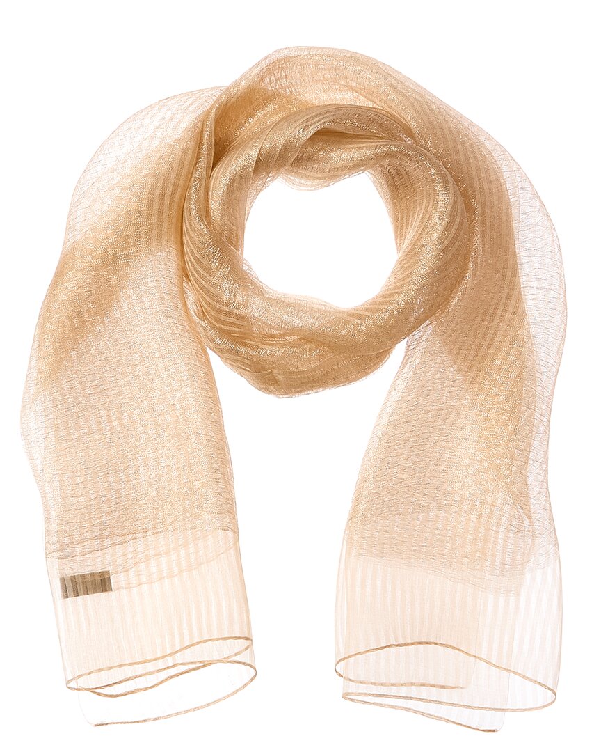 Saachi Striped Sparkle Sheer Silk Wrap In Gold