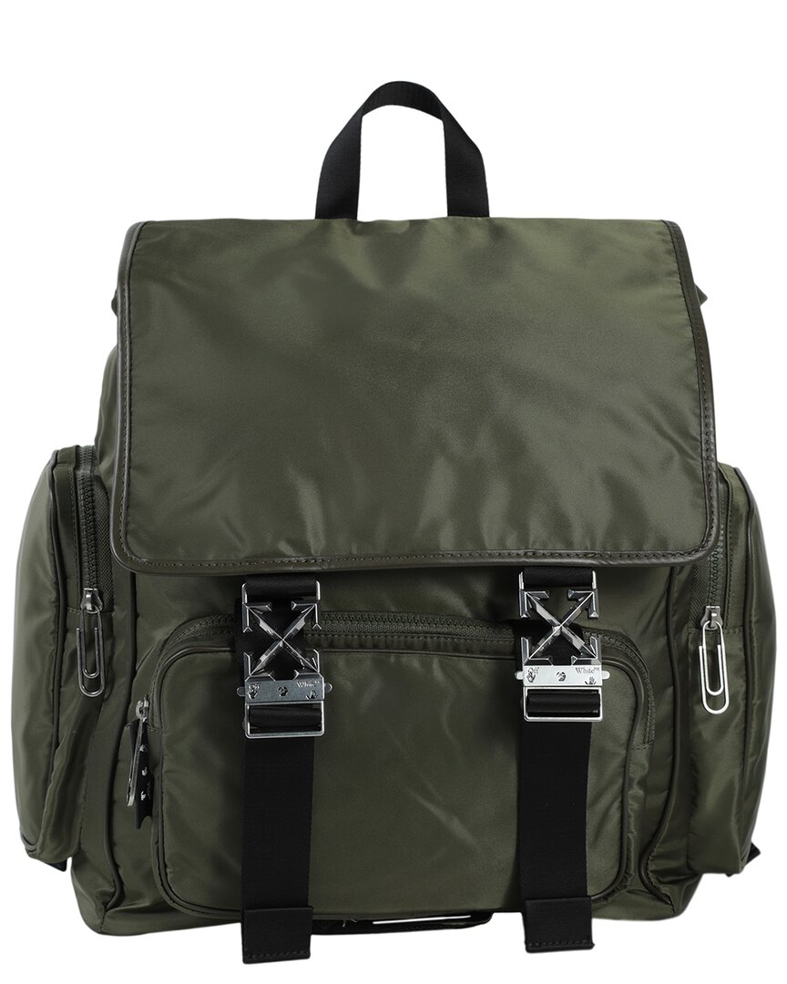 Off-white Arrow Tuc Nylon Backpack In Green | ModeSens