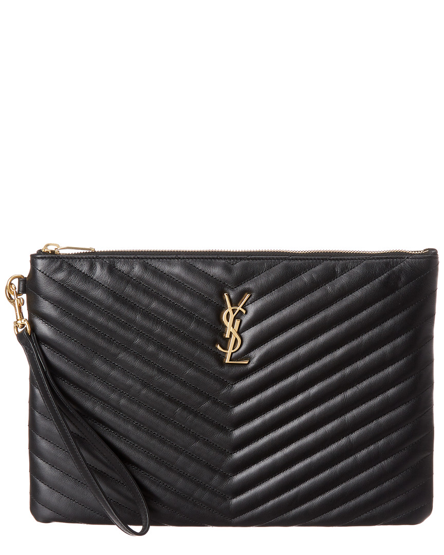 Saint Laurent Monogram Matelasse Leather Tablet Pouch