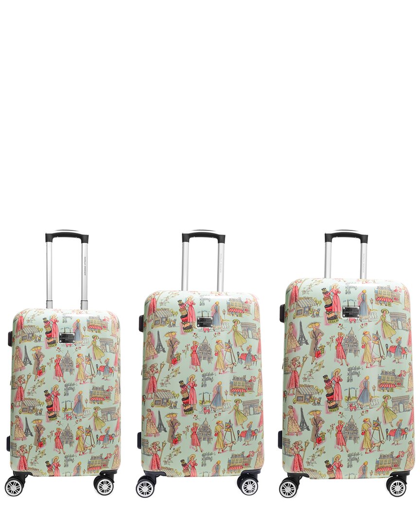 Adrienne Vittadini Paris Ladies Collection 3pc Hardcase Luggage Set