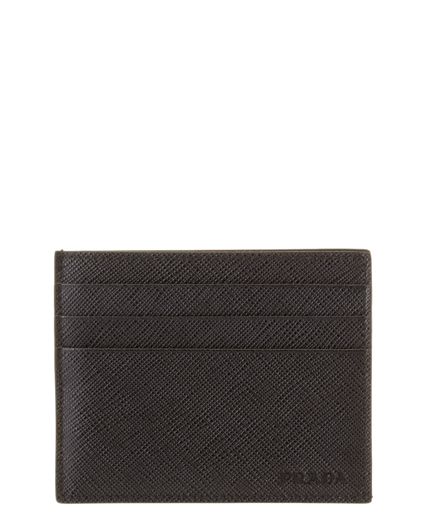 saffiano leather card holder prada