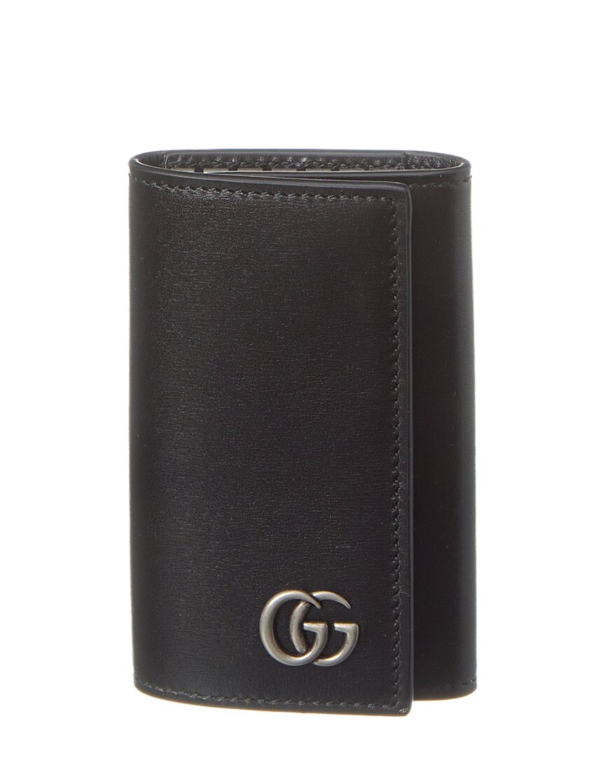 Gucci Gg Marmont Leather Key Case In Black
