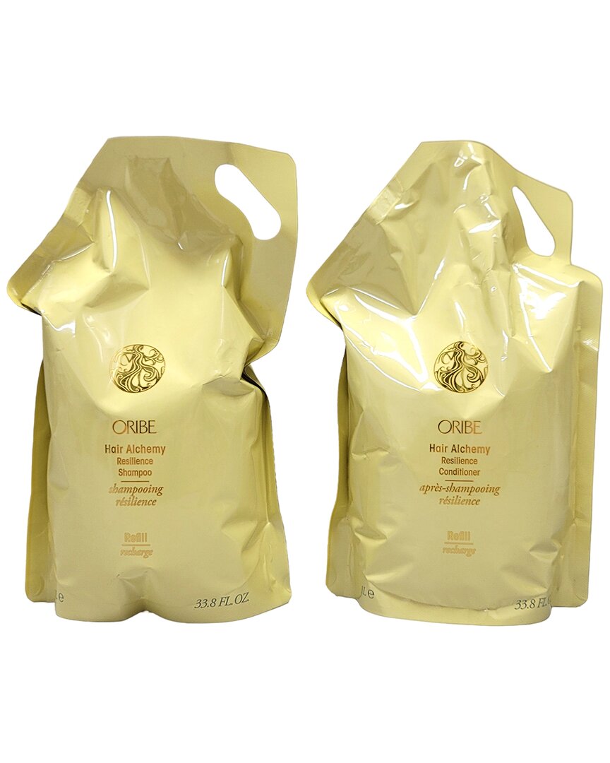 Oribe Unisex 33.8oz Refill Duo Hair Alchemy Resilience Shampoo & Conditioner In Transparent