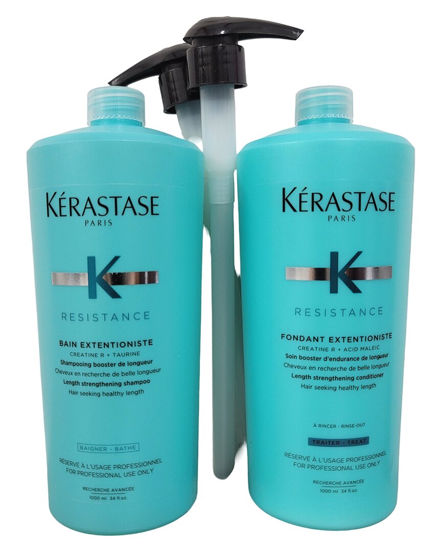 Kerastase Kérastase Unisex 34oz Duo Resistance Bain Extentioniste Shampoo & Conditioner In Blue