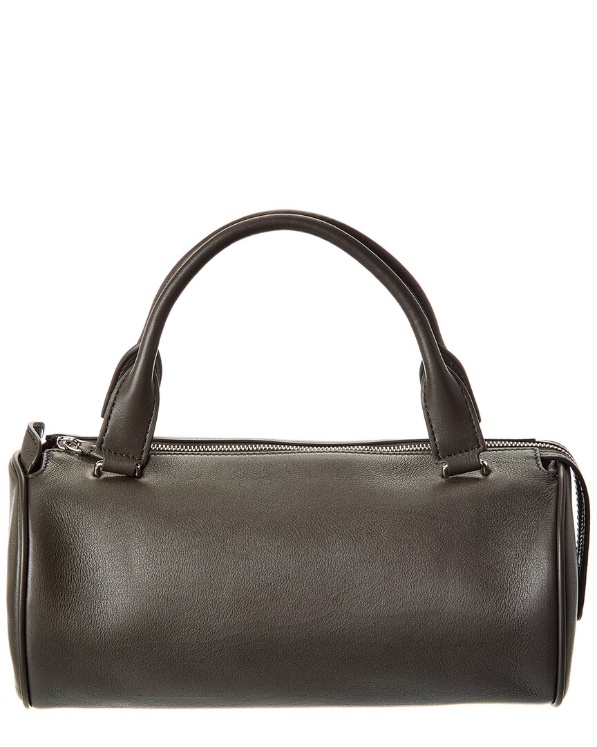 The Row Dnu Inv Edith Leather Clutch In Grey