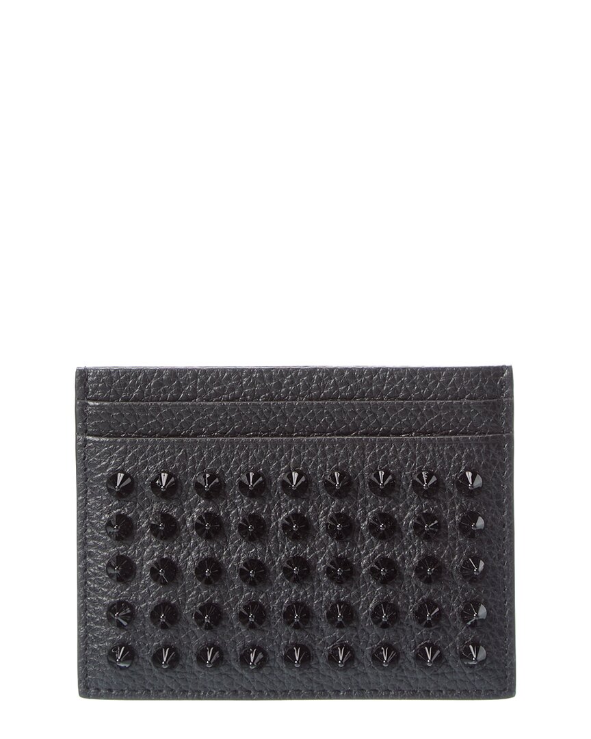 Christian Louboutin Sifnos Leather Card Holder In Gray