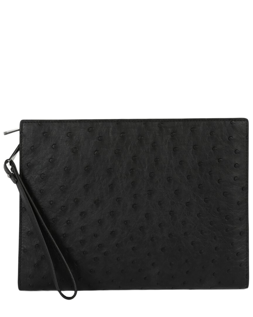 Bottega Veneta Leather Wristlet In Black