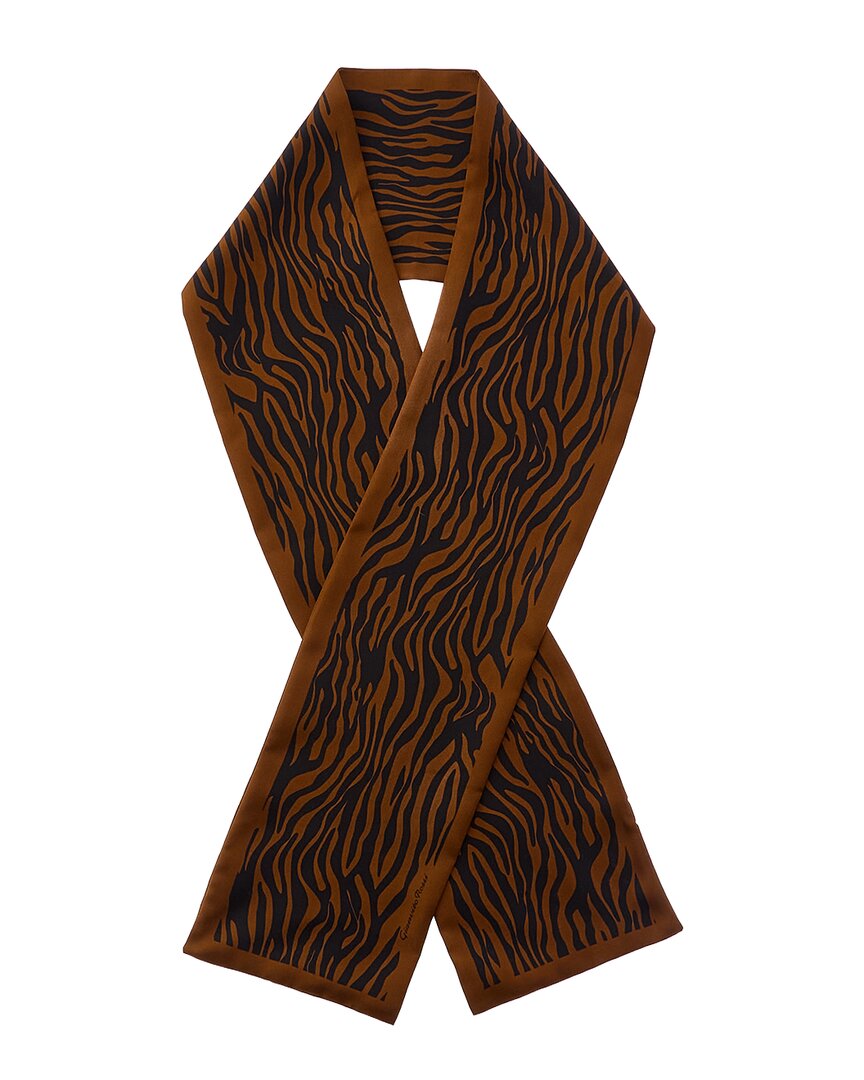 Gianvito Rossi Silk Scarf In Brown