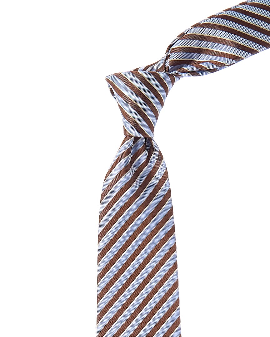 Gucci Striped Jacquard Silk Tie In Blue
