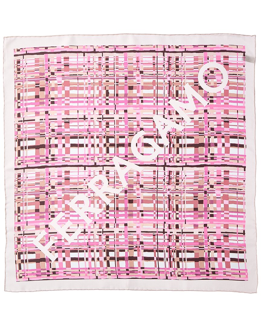 Ferragamo Check Printed Silk Scarf