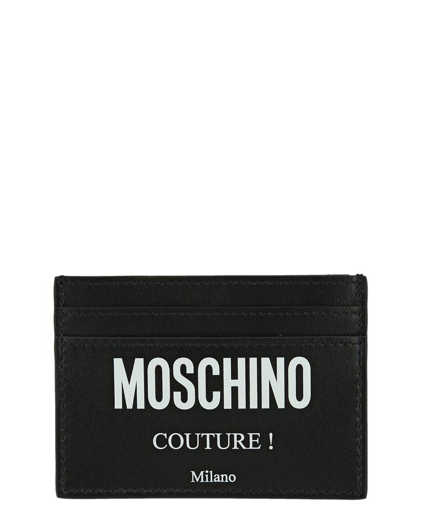 Shop Moschino Leather Card Case In Black