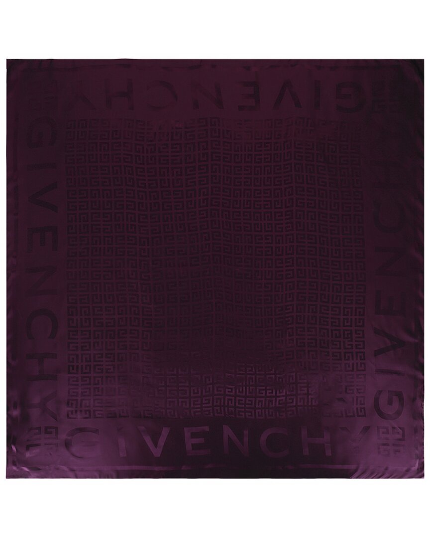Givenchy Logo Silk Scarf In Purple